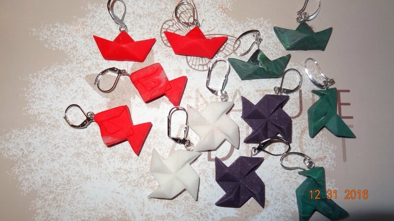 Boucles d'oreilles origami
