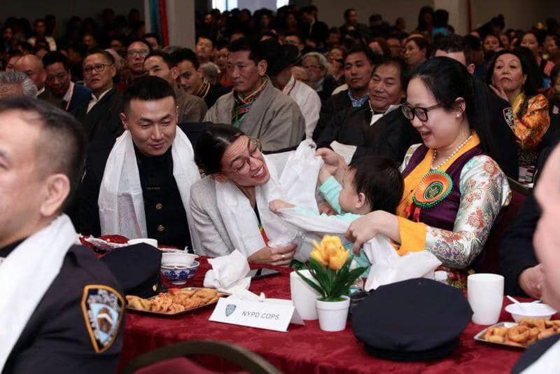Pema-Dorjee-Ngawang-Left-along-with-US-Congressman-Alexandria-Ocasio-Cortez-M-as-guests-at-a-Tibetan-communitys-Losar-gathering-in-New-York-City-Facebook