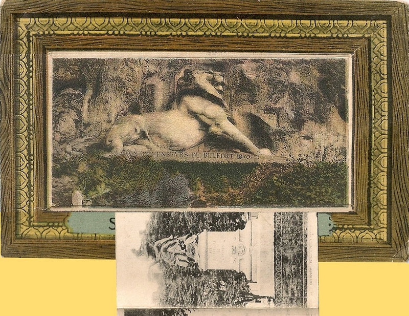 Belfort CPA Lion Souvenir Avec dépliant photos 3R1a