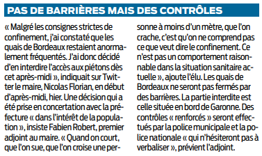 2020 03 20 SP Pas de barrières mais des contrôles