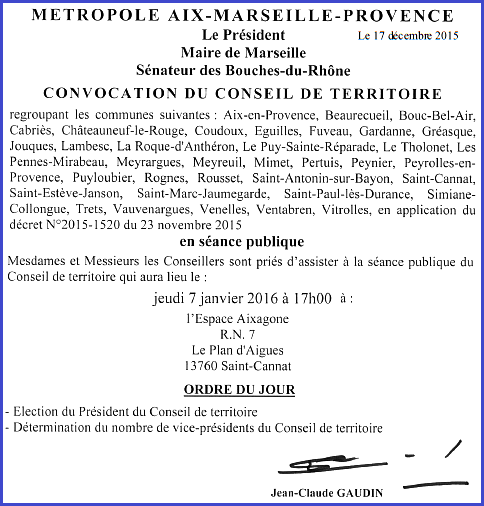 métropole convocation JCG 17