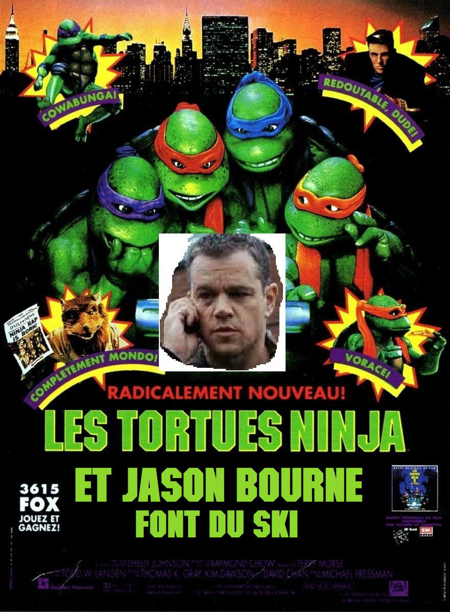 Les tortues ninja et Jason Bourne font du ski