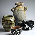 Clay artworks of Ishiguro Munemaro and <b>Tanaka</b> Sajirō on view at Joan B. Mirviss, LTD