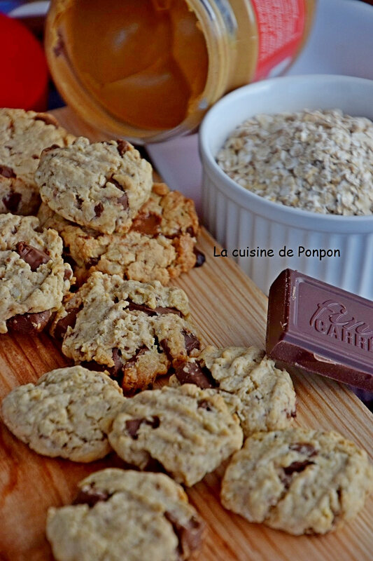cookies aux flocons d'avoine, beurre de cacahuète et pépites de chocolat (20)