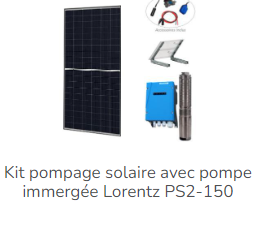 Un kit de pompage solaire de la marque Lorentz