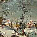 Abel <b>Grimmer</b> (c.1570 Antwerp c.1620), A winter landscape of a village
