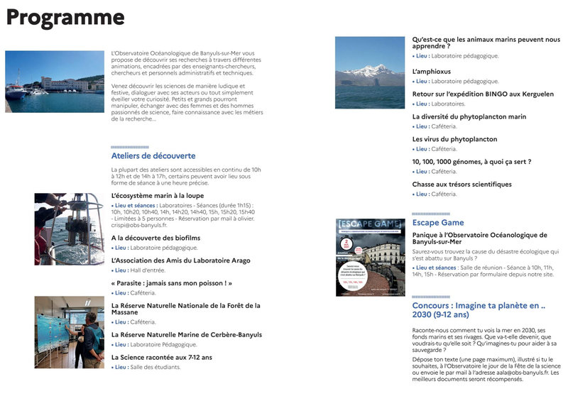 Programme Fête de la science-2