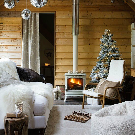 Christmas-living-room-with-stove-and-tree--Country-Homes--Interiors--Housetohome