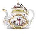 A Meissen KPM teapot and cover, circa <b>1724</b>