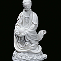 A <b>Blanc</b> de <b>Chine</b> porcelain Guanyin, <b>China</b>, Dehua, end 17th century