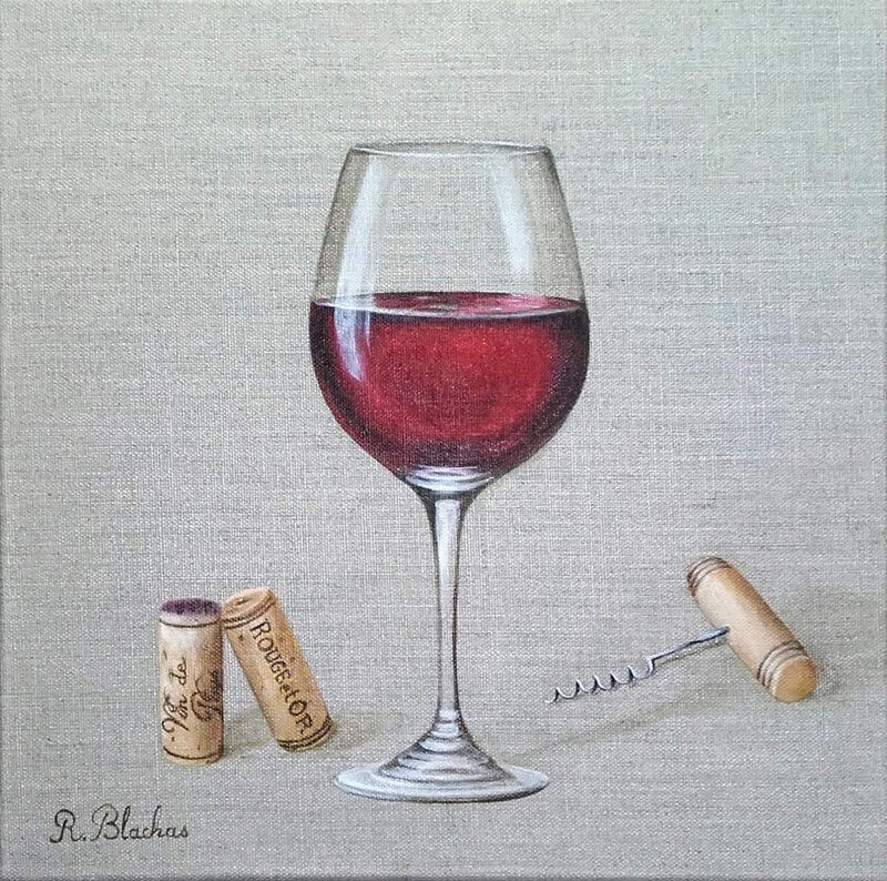 2018 collection glass of wine8 30x30cm