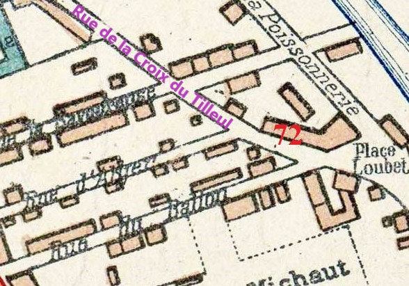 Plan Belfort 1919 72 Rue Croix du Tilleul