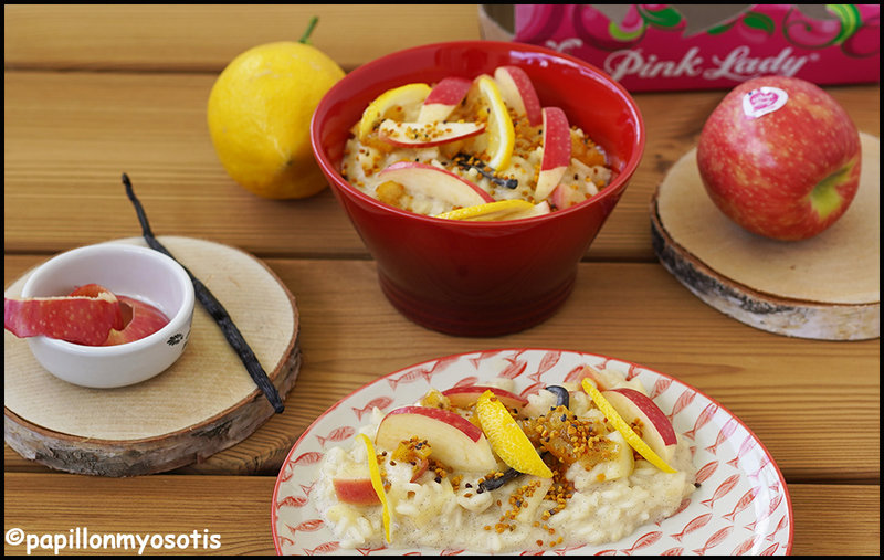 Riz au lait à la pomme pink lady