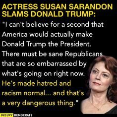 Susan Sarandon slams Donald Trump