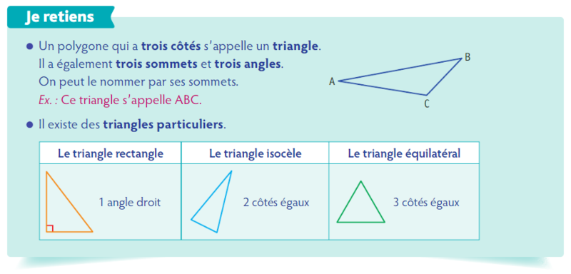 trace écrite triangles