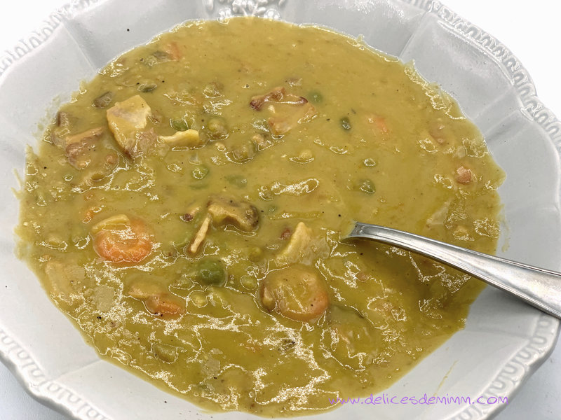Soupe rustique de pois cassés à la ventrêche 2