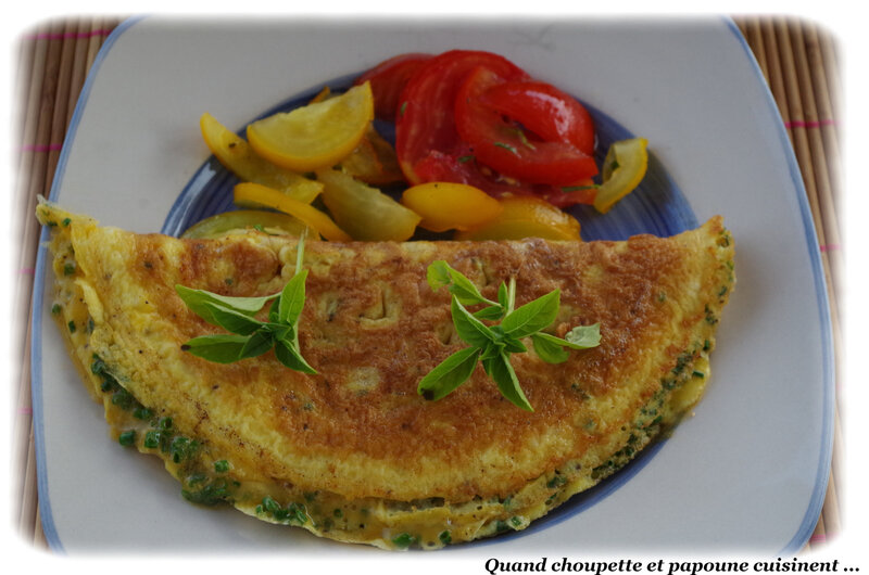 omelette à la ciboulette et tomates du jardin-5874