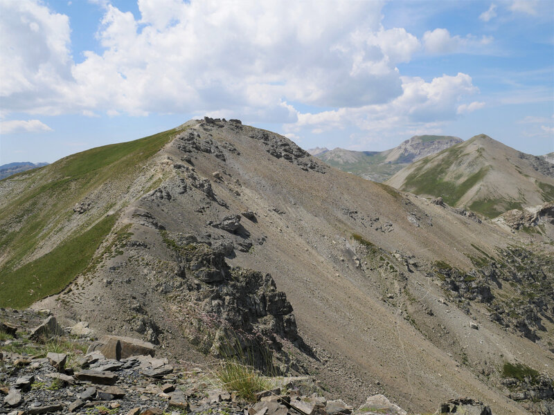 Cime de Pelousete et la sente au nord