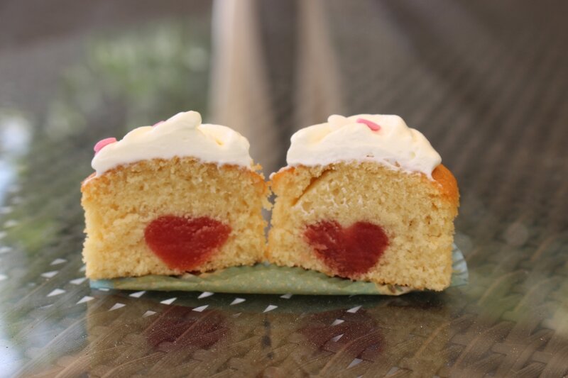 cupcake coeur intérieur saint valentin