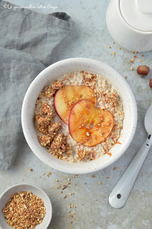 porridge vapeur pomme chaï miso granola sarrasin sans gluten vegan (1)