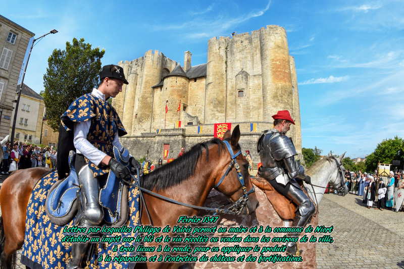 Philippe de Valois permet au maire et à la commune de Niort d'établir un impôt servant à la réparation et à l'entretien du château et des fortifications