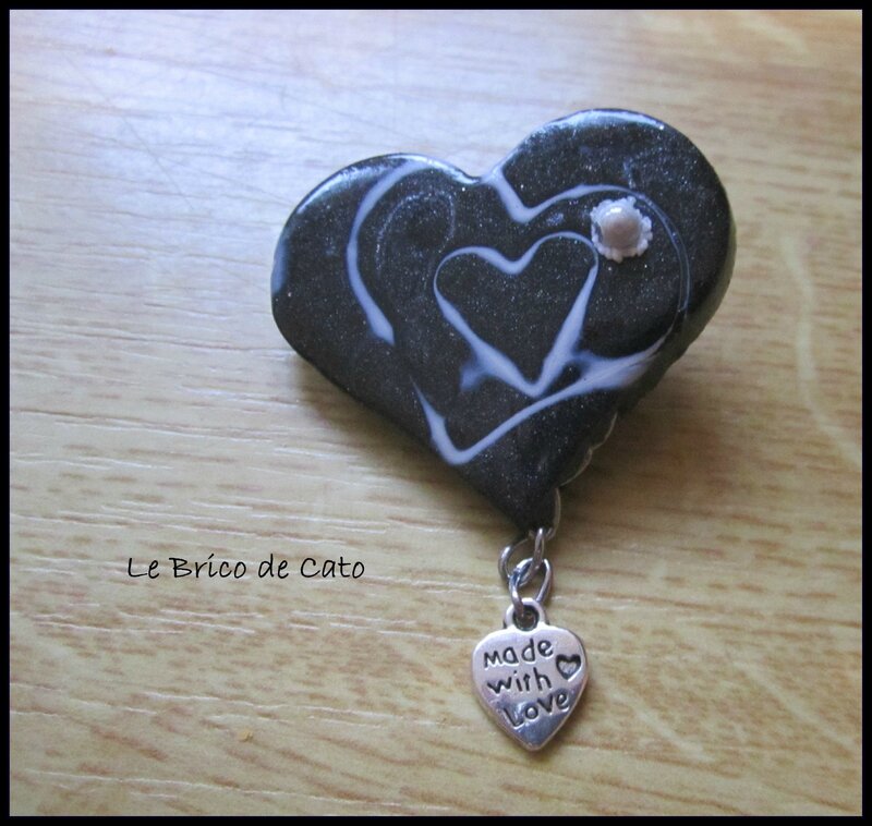 Broche coeur pour Christel