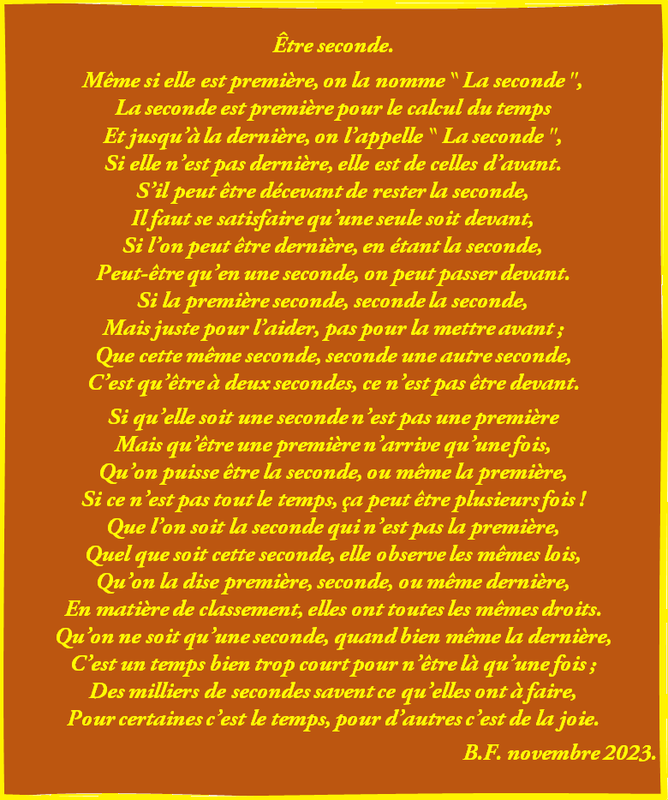 Etre seconde p17 L3 m45