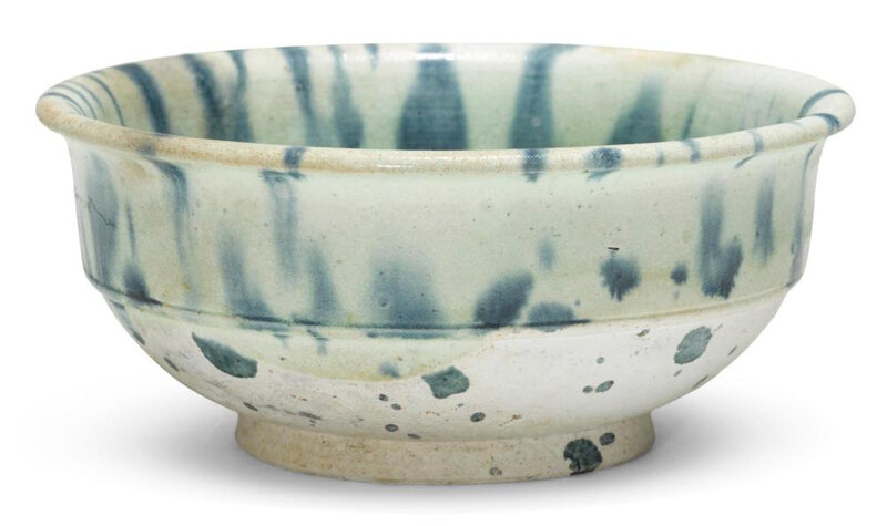 A blue-splashed pottery bowl, 10th century