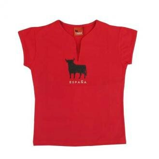 T-shirt-Taureau-Osborne-paillettes-femme_-Rouge