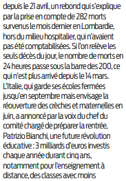 2020 05 03 SO Faux rebond et vrai espoir en Italie2