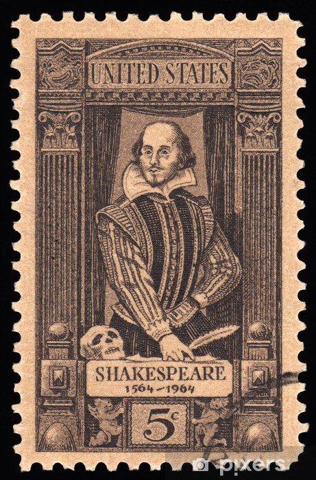 papiers-peints-usa-vintage-timbre-poste-william-shakespeare