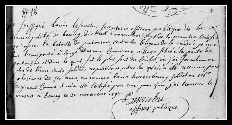 Caugé - Boucey acte de Louis Lesouchu