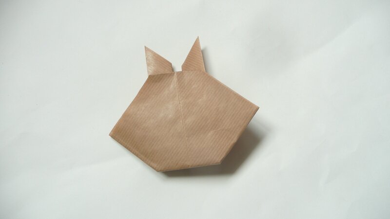 origami lapin en kraft