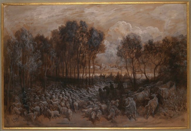 Doré, le rassemblement des troupeaux dans le bois de boulogne