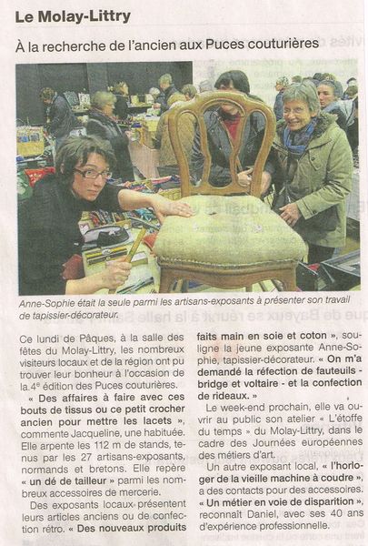 Journal Ouest France du 2 avril 2013 - article de Joël JUMEL