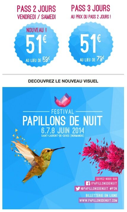 festival Papillons de nuit P2N 2014 offre Noel
