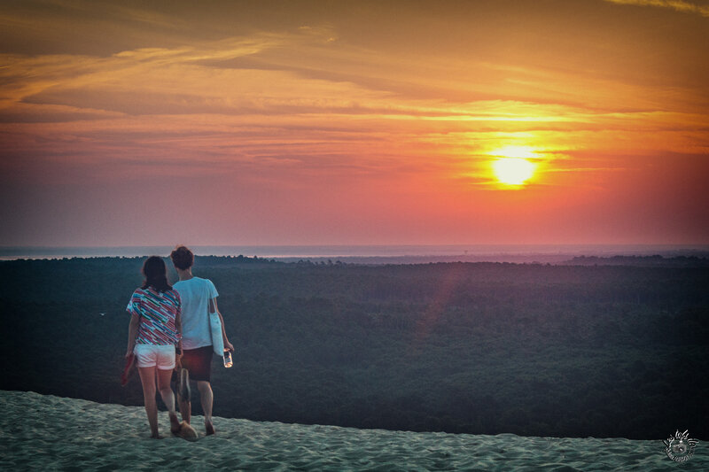 couple soleil dune