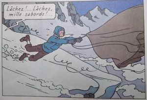 Tintin veut faire du camping mais ne sait pas très bien comment on monte une tente