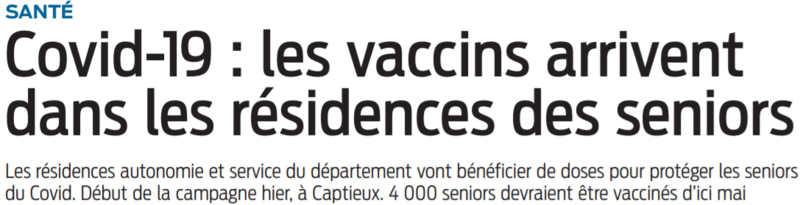 2021 03 10 SO Covid 19 les vaccins arrivent dans les résidences des séniors