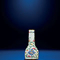 A very rare imperial <b>Beijing</b> <b>enamelled</b> miniature vase, Kangxi yuzhi mark within double-squares and of the period (1662-1722)
