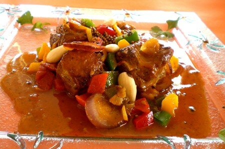 Curry d’agneau aux amandes ou comment s’offrir un petit voyage virtuel à DELHI recettes plats Sauté de dinde au gingembre et gros piments