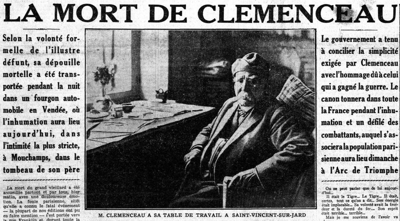 Le Petit Parisien mort de clememceau