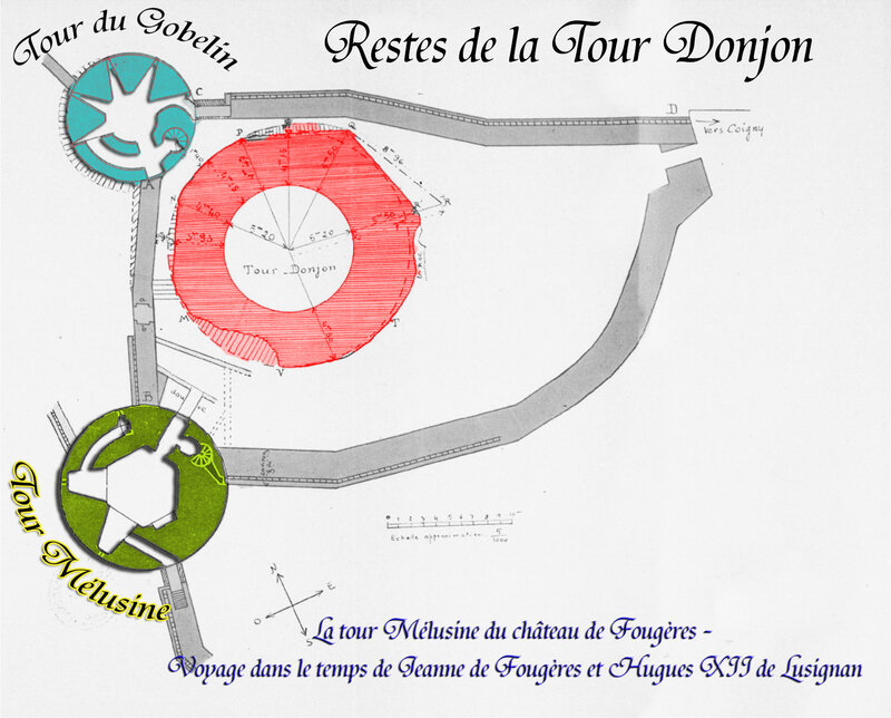 Château de Fougères Restes de la Tour Donjon - Tour Mélusine - Tour du Gobelin