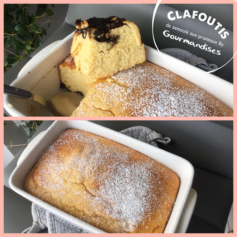 Clafoutis de semoule aux pruneaux 175 cal/ par personne) - Gourmandises
