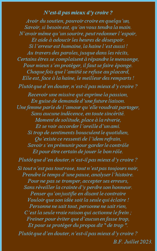 N'est-il pas mieux d'y croire p136 m43