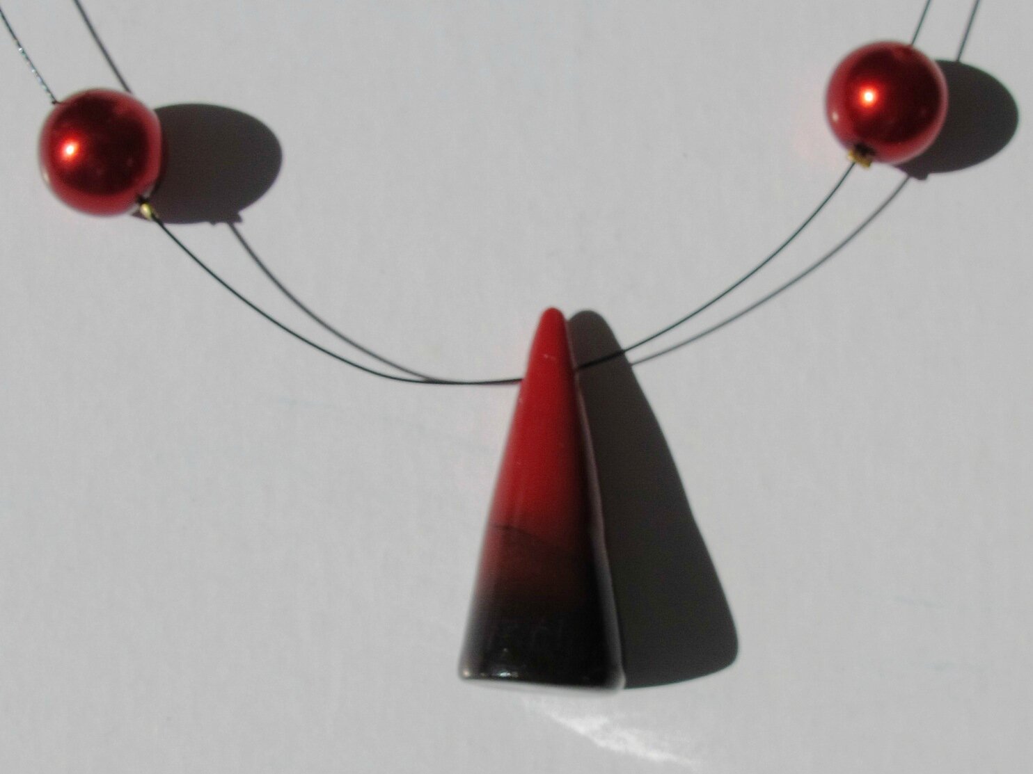 pendentif fimo dégradé rouget noir GP