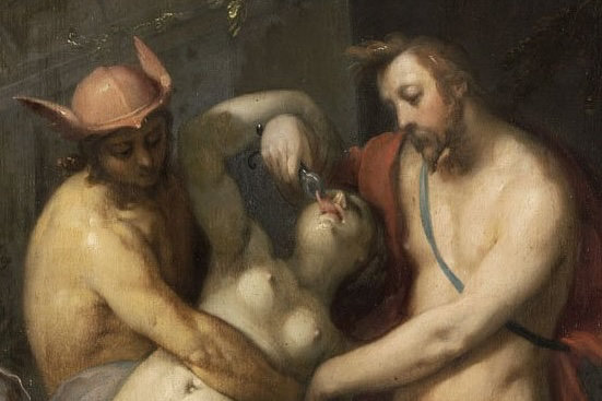 13: Cornelis van Haarlem - Jupiter and Mercury punishing the Nymph Lara (1497)