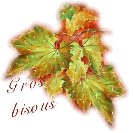 bisous feuilles gif