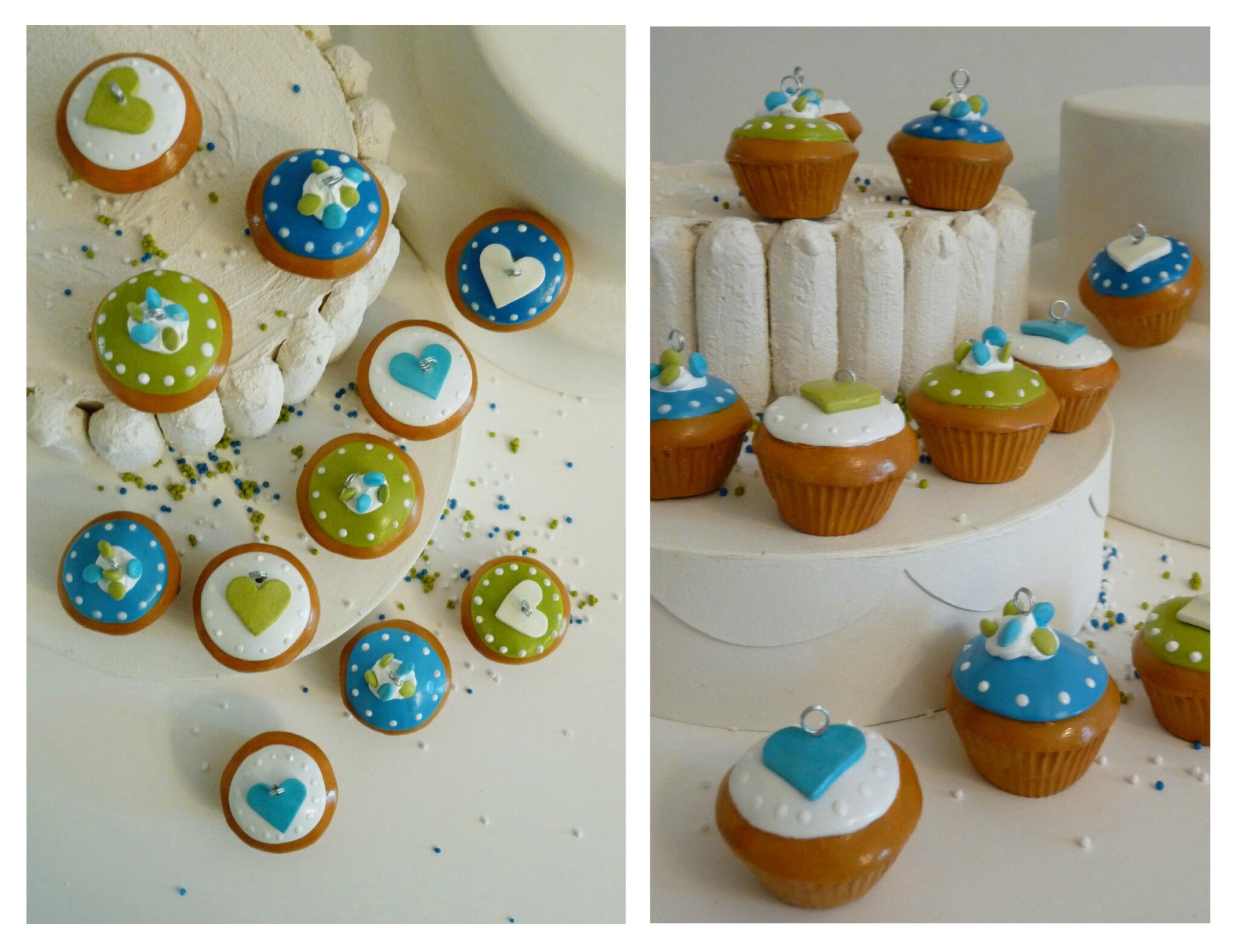 Cupcakes aux couleurs d'un mariage