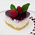 <b>Cheesecake</b> sans cuisson, coulis de fruits rouges gélifié